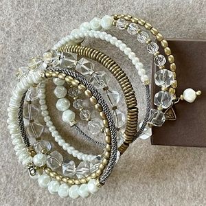 Silpada KR Collection, Coil Crystal Pearl Wrap Bracelet